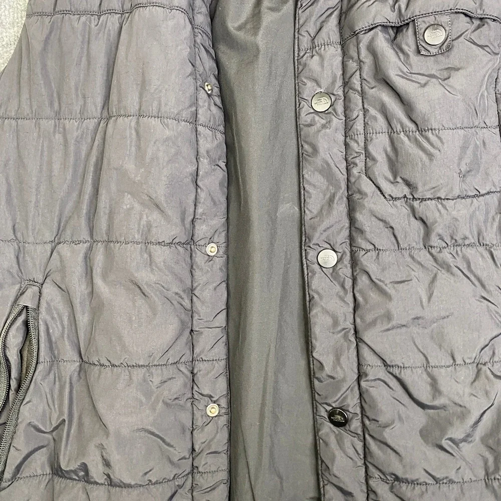 The North Face Mens Black Insulated Puffer Vest NF0A33RK Small Snap Front